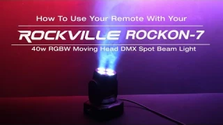 How To Set Up Master/Slave Mode on Rockville RockOn-7 40w RGBW Moving Head DMX Spot Stage Club Light