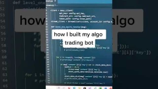 How I built my algo trading bot 💯 #algotrading #tradingbot #stockmarket #finance