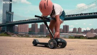 Jetson Scooters - Triton 3 Wheel Kick Scooter (Black) - Collapsible Portable Kids Three Wheel Push