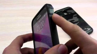 ОБЗОР: Противоударный Чехол для Samsung Galaxy Note 4 SM-N910H (Силикон + Поликарбонат)  "Камуфляж"