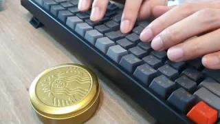 [ASMR keyboard] Keychron K6 on the hard desk. 키크론 k6 대리석위에서 타건.