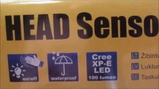 Распаковка.Налобный фонарь с датчиком движения.