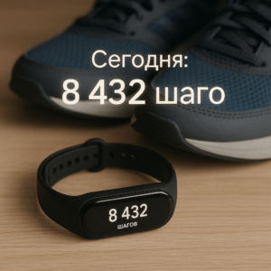 браслет и надпись: Сегодня: 8 432 шага